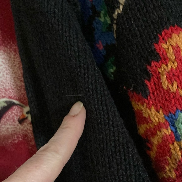 vintage 90s Hunt Club black floral heavy knit sweater - Picture 7 of 9